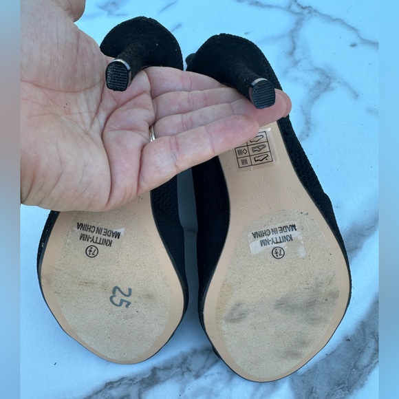 Black Knitted Heel Size 7.5 Sexy Black boots - Picture 6 of 7